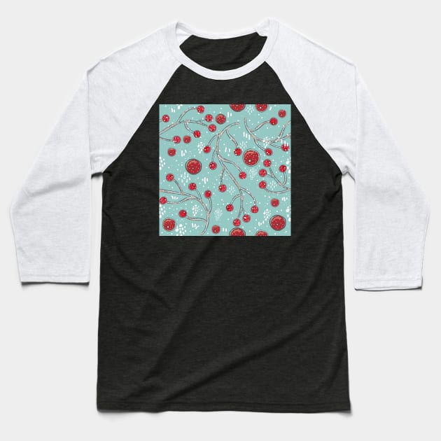 Winter Berries Baseball T-Shirt by Creative Meadows